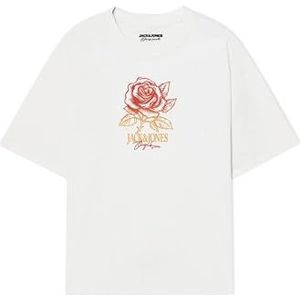 JACK & JONES Joralmeria Tee Ss Crew Neck FST Pls T-shirt voor heren, wit (bright white), 5XL