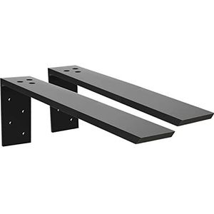 Keukenbladsteunbeugels, 2 stuks, zwaar belastbaar keukenblad met verborgen beugel van 25 x 15,2 x 6,4 cm, L-beugel, metalen consoles voor werkbladen van kwarts, graniet, hout, beton en laminaat.