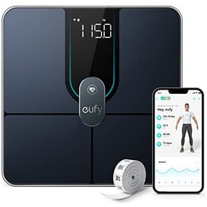 eufy Smart Scale P2 Pro, digitale badkamerweegschaal met wifi en bluetooth, meet 16 kenmerken zoals gewicht, hartslag, lichaamsvet, BMI, spier- en botmassa, 3D virtueel lichaam, tot 50 g nauwkeurig