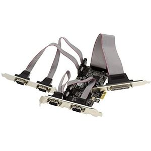 KALEA-INFORMATIQUE IEEE1284 DB25 LPT SPP ECP Parallelle PCIe-controllerkaart en 4 COM RS232 DB9 seriële poorten met Moschip MCS9900 MCS9922 chipset