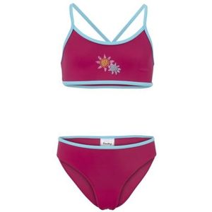 fashy Meisjesbikini met verstelbare bandjes en printmotief, roze, 104