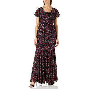 Gina Bacconi Dames Daryl chiffon maxi-partyjurk