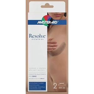 RESOLVE Siliconenpleister voor de borst 32 x 4 cm – half ondoorzichtig – huidskleur – op maat te snijden en herbruikbaar – UV-bescherming 96% – preventie en behandeling van hypertrofische littekens