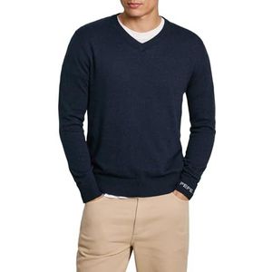 Pepe Jeans Heren New Andre V-hals, gebreide kleding, blauw, L, Blauw (Dulwich Blue), L