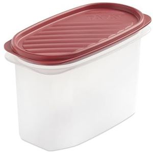 TATAY Voedselopslag, luchtdicht, inhoud 1,2 l, flexibel drukdeksel, BPA-vrij, geschikte magnetron en vaatwasser, rood. Afmetingen: 18,4 x 9,7 x 12,2 cm