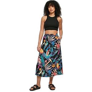Urban Classics Damesrok Viscose Midi Skirt, lange rok van viscose voor vrouwen, verkrijgbaar in vele kleuren, maten XS - 5XL, Blackfruity, S