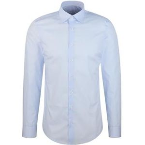 Seidensticker - Businessoverhemd - Blauw - Shaped 1/1 Kentkraag - Gestreept