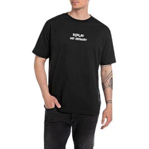Replay Heren T-shirt Relaxed Fit, 098 Black, XL