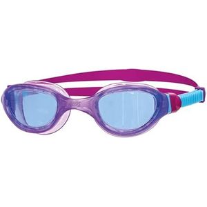 Zoggs Phantom 2.0 kinderzwembril, UV-bescherming, zwembril, gesplitst juk zwembril, mistvrije doorzichtige zwembrillenglazen, Quick Fit kinderbril 6-14 jaar, blauw/paars/blauw