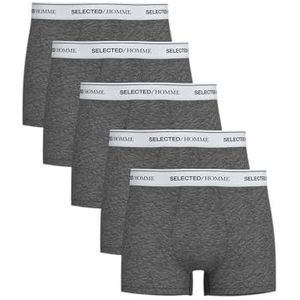 SELETED HOMME SLHLIAM 5-Pack Trunk NOOS, Medium Grey Melange/Detail: wb 1 - Wit, M