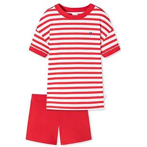 Schiesser Meisjespyjama kort pyjamaset, rood wit gestreept, 92, Rood wit gestreept, 92 cm