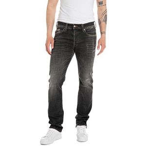 Replay Heren Regular fit Jeans Waitom, 097, donkergrijs, 33W / 32L