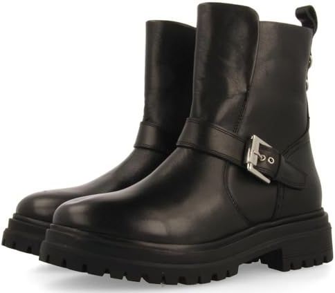 Gioseppo - Sibirien - Enkellaarsjes - Zwart - Leer - Hakhoogte 4 cm