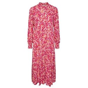 Yasalira Ls Long Shirt Dress S. Noos, Raspberry Sorbet/Aop: fuzzy Flower, XS