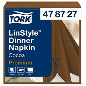 Tork LinStyle® Dinnerservet Donkerbruin, 1/4-vouw 1-laags, 39 x 39 cm, 12 x 50 servetten, 478727