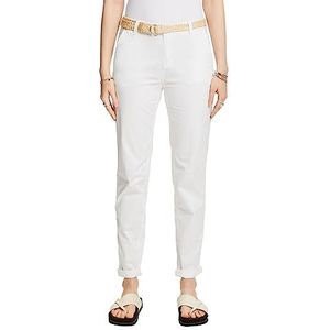 ESPRIT Dames 993EE1B312 broek, 100/wit, 42/32, 100/wit, 42W x 32L