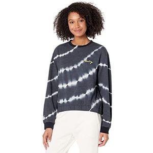 Hurley Tie Dye Cropped Crew damessweatshirt, meerkleurig (Caviar Bleach Linear Tie Dye), L