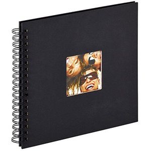 walther design fotoalbum zwart 26 x 25 cm spiraalalbum met omslaguitsparing, Fun SA-108-B