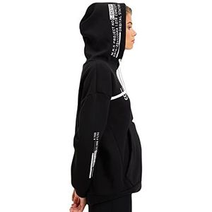 Trendyol Katoenmix Sweatshirt - Zwart - Oversize XL Zwart, Zwart, XL