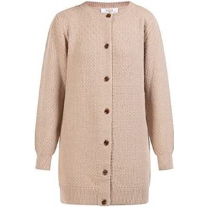 aleva Rakata gebreide jas met knopen voor dames, beige, XS/S
