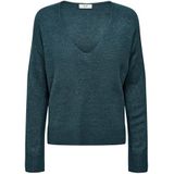 JdY JDYELANORA L/S V-hals PULLO. KNT NOOS, Atlantic Deep/Detail: melange, M