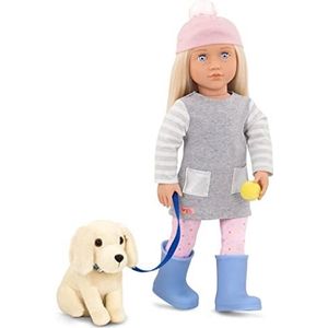 Our Generation BD31242C1Z - Meagan-pop (46 cm) en haar Golden Retriever-hond, 18 inch / 46 cm Doll