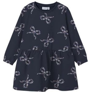 Name It - NMFOLUKRIA LS SWEAT DRESS - Mini-jurk - Navy Blazer - Regular Fit - Lange Mouwen - 95% Katoen