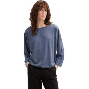 Shirt - Effen - Jersey - Lange Mouw - Losse Pasvorm - Boothals - Volant