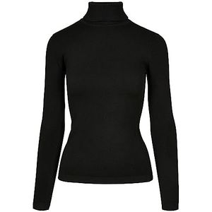 Urban Classics Dames Basic Turtleneck Sweater Sweatshirts, zwart, XS