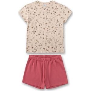Sanetta Korte pyjama voor tieners, korte broek, 100% biologisch katoen, Roze Whisper, 128 cm