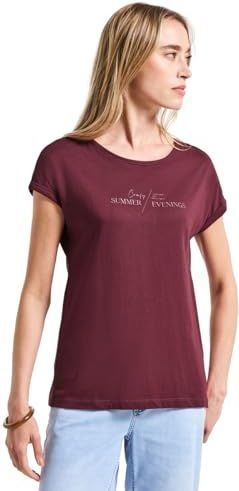 Street One - Dames Basic Shirt - Rood - Katoen-Modalmix