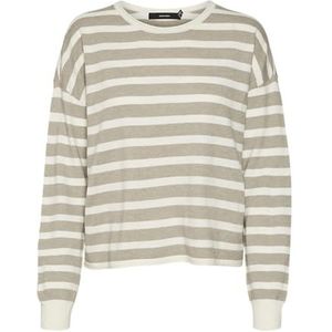 VERO MODA VMFANTASTIC LS O-Neck Pullover GA Boo, Birch/Detail: melange W. Moonrock Melange, XS