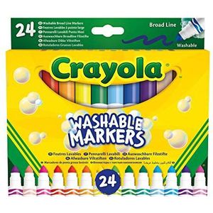 Crayola Afwasbare Viltstiften, Set van 24 Stiften in Diverse Kleuren, Geschikt voor Kinderen Vanaf 3 Jaar