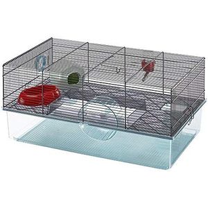 Favola Hamster Cage Inclusief gratis waterfles, oefenwiel, voedselschotel en hamster verborgen grote hamsterkooi meet 23,6 l x 14,4 W x 11,8 H-inch en inclusief 1 jaar fabrieksgarantie