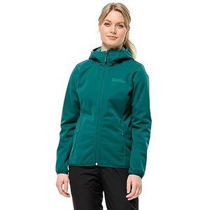 Jack Wolfskin Windhain W Softshell jas met capuchon, watergroen, XS dames, Water Groen, XS