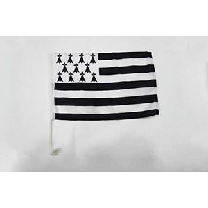 Autovlag Bretagne 45x30cm - Carflag Breton - Frankrijk 30 x 45 cm - AZ VLAG