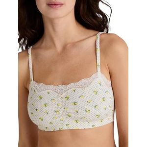 Calida Toujours Print bustier voor dames, met krijtstrepen-look, Charm Cream, 36-38