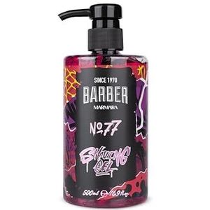 BARBER MARMARA Scheergel voor mannen nr. 77, transparante scheergel voor heren, 500 ml, shaving gel voor een nauwkeurige scheerbeurt van de baardcontouren, optimaal glijden, koelt de huid