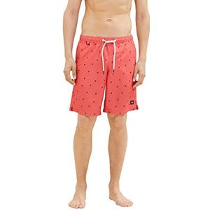 TOM TAILOR zwemshorts Uomini 1035051,31479 - soft berry red palm design,XL