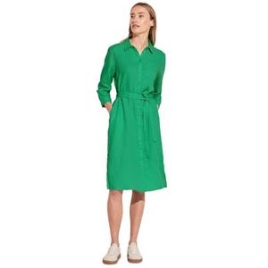 Street One Ls_Solid Linen Shirt Lo Dress voor dames, Soft Grass Green, 42