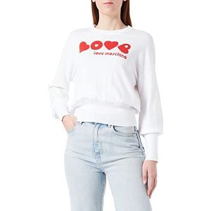 Love Moschino Dames Ronde Hals Trui, Kleding Dames, Optisch Wit, 38