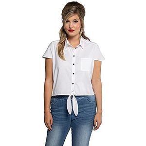 Ulla Popken Damesmaten, met korte mouwen, slimfit blouse, wit, 46 NL