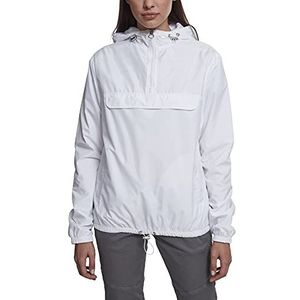 Urban Classics Dames windbreaker om over te trekken met capuchon voor vrouwen, basic pull over jack verkrijgbaar in meer dan 10 kleurvarianten, maten XS - 5XL, wit, L