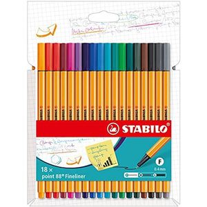 STABILO 8818-4er - STABILO punt 88-18er Pack - met 18 verschillende kleuren