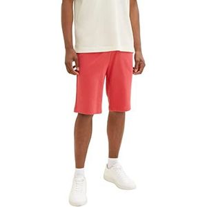 TOM TAILOR Heren 1036329 Bermuda joggingbroek Shorts, 31045-Soft Berry Red, M, 31045 - Soft Berry Red, M