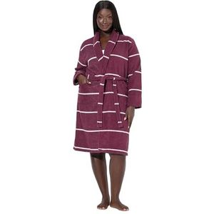 Ulla Popken Ochtendjas  wijnrood / wit