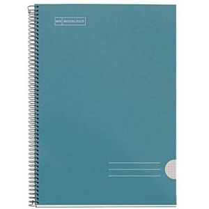 Miquelrius - Gerecycled notitieboekje - folio-formaat - 80 vellen - raster 4 x 4 - spiraal - marineblauw