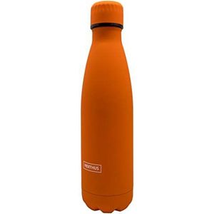 Nerthus FIH 606 606 dubbelwandige kruik voor koude en warme dranken design oranje 500 ml BPA-vrij deksel luchtdicht roestvrij staal 18/24