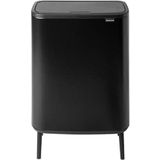 Brabantia Bo Touch Bin Prullenbak, Recycling, Matt Black, 2 binnenemmers (2 x 30L)