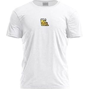 Bona Basics, Digitaal bedrukt basic T-shirt voor heren,% 100 katoen, wit, casual, herenbovenstuk, maat: S, wit, S